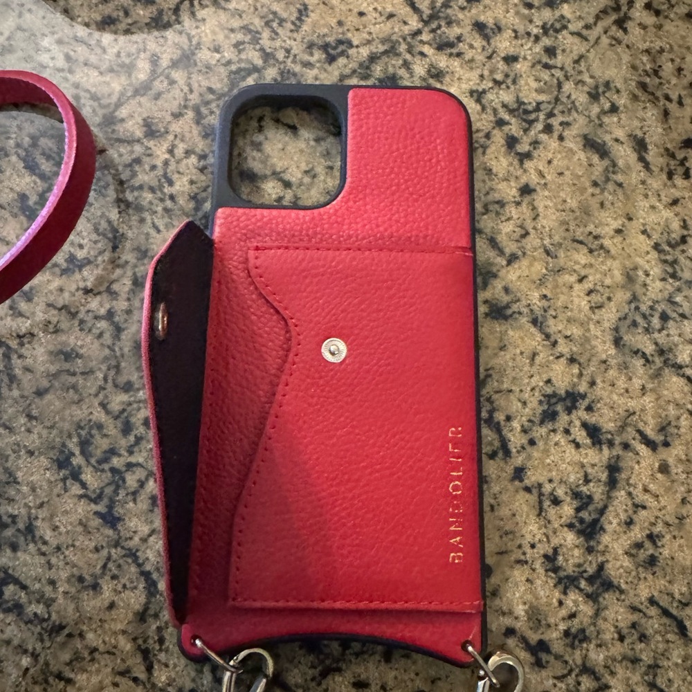 Bandolier Red Crossbody Phone Case with Card Slot